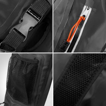 Preview: Wasserdichter Rucksack 25 L schwarz - Rolltop, robust, Outdoor, Drybag, Gearbag 25
