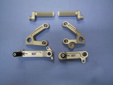 Ducati 749 999 TSS Fußrastenanlage komplett original Schaltung Silber footrest complete road silver