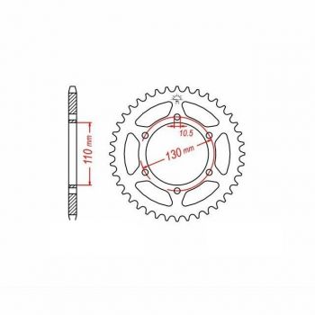 Preview: DID Kettensatz mit 520VX3 Kette, Farbe standard, für Yamaha YZF-R6, Typ RJ11 / RJ15 / RJ27, Modelljahr 2006-