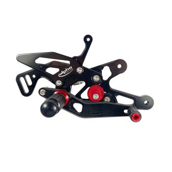 TRACK   Fußrastenanlage schwarz BMW S1000RR Typ K10, Modelljahr 2015-16, Typ 2R10, Modelljahr 2017-, BMW S1000R Typ 2R10, Modelljahr 2017- ABE