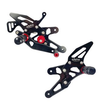 TRACK   Fußrastenanlage schwarz BMW S1000RR Typ K10, Modelljahr 2015-16, Typ 2R10, Modelljahr 2017-, BMW S1000R Typ 2R10, Modelljahr 2017- ABE
