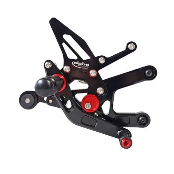 TRACK  Fußrastenanlage schwarz Yamaha YZF-R6 RJ11, RJ15, RJ27 2006- ABE