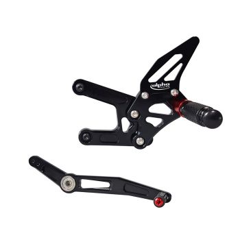 TRACK  Fußrastenanlage schwarz Yamaha YZF-R6 RJ11, RJ15, RJ27 2006- ABE