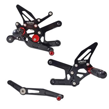 TRACK  Fußrastenanlage schwarz Yamaha YZF-R6 RJ11, RJ15, RJ27 2006- ABE