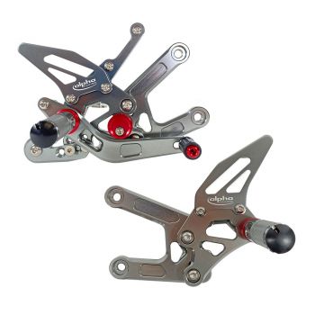 TRACK Fußrastenanlage titanfarben  Yamaha YZF-R6 RJ11, RJ15, RJ27 2006- ABE