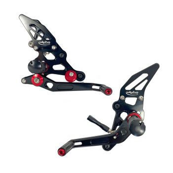 TRACK  Fußrastenanlage schwarz Yamaha MT07 ab 2014 / MT07 Tracer ab 2017 / Tracer 700 ab 2018 / XSR700 ab 2016 ABE