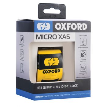 OXFORD Micro XA5 Alarm Bremsscheibenschloss - Gelb/Schwarz