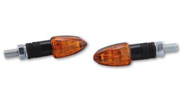 SHIN YO Lizzard Glühlampen Blinker Gehäuse Schwarz / Linse Orange (Paar), Vorn & Hinten