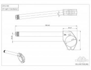 Gilles Lenker Satz GPL2 53 mm Handlebars Stummellenker, schwarz