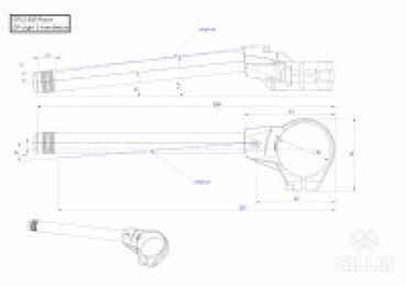 Gilles Lenker Satz GPL2 RACE Satz 55mm Stummellenker Handlerbars schwarz