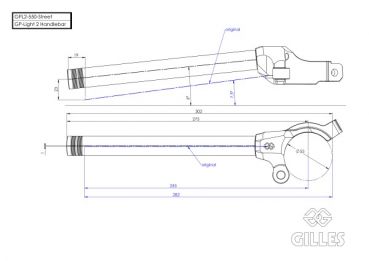 Gilles Lenker Satz GPL2 STREET Satz 55mm Stummellenker Handlerbars schwarz