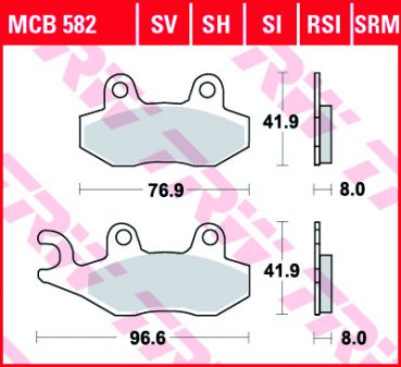 TRW Lucas Bremsbelag MCB 582 SH Sinter Street