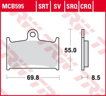 TRW Lucas Racing Bremsbelag MCB 595 SRQ Sintermetall
