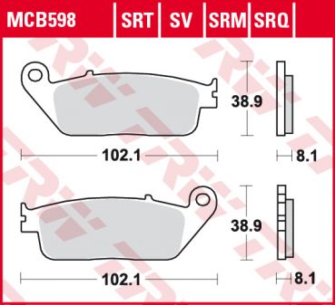 TRW Lucas Bremsbelag MCB 598 SV Sinter Street