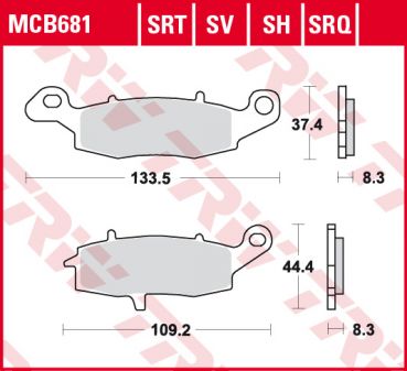 TRW Lucas Racing Bremsbelag MCB 681 TRQ Sintermetall vorne rechts