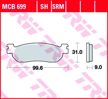 TRW Lucas Bremsbelag MCB 699 SH Sinter Street