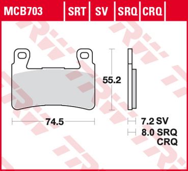 TRW Lucas Bremsbelag MCB 703 SV Sinter Street