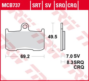TRW Lucas Racing Bremsbelag MCB 737 SRQ Sintermetall