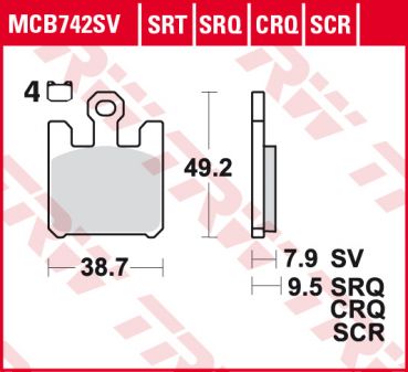 TRW Lucas Bremsbelag MCB 742 SV Sinter Street