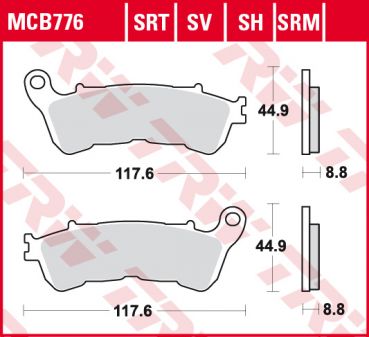 TRW Lucas Bremsbelag MCB 776 SRT Sinter Road und Track