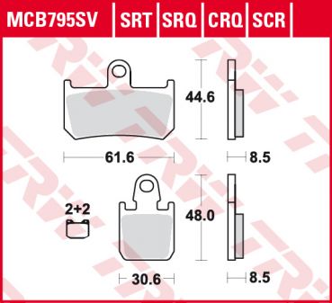 TRW Lucas Racing Bremsbelag MCB 795 TRQ Sintermetall