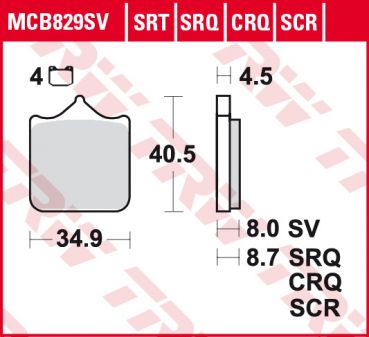 TRW Lucas Racing Bremsbelag MCB 829 TRQ Sintermetall