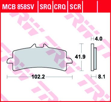 TRW Lucas Bremsbelag MCB 858 SRT Sinter Road und Track