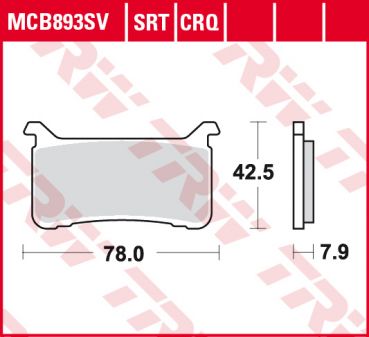 TRW Lucas Bremsbelag MCB 893 SRT Sinter Road und Track