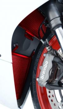 Ducati Panigale 899 und 1199 alle Baujahre R&G Kühlergitter Schutz Set 2Tlg Wasser und Öl radiator rot grille Set 2pcs water and oil red