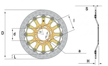 Brembo Racing Bremsscheibe für Suzuki 08670366