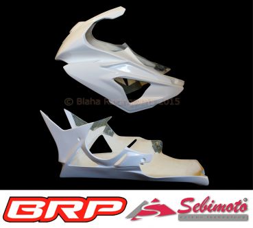 BMW S 1000RR / 2012-2014 Sebimoto Rennverkleidung 2 tlg., Unterteil für original Auspuffanlage / Fairing 2 parts, lower part for original exhaust