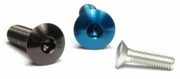 TCS Aluminium Schrauben bolts schwarz silber blau