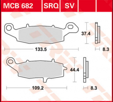 TRW Lucas Racing Bremsbelag MCB 682 TRQ Sintermetall vorne links