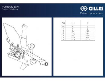 GILLES Fußrastenanlage VCR38GT2-BM01-B für BMW M / S 1000 XR ab Baujahr 2020