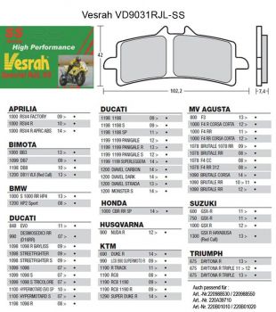 Vesrah Racing-Bremsbeläge RJLSS, VD-9031RJLSS