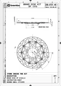 Preview: Brembo Bremsscheiben Kit Supersport 310 mm für Honda CBR 600 RR ab 2003-2020 / CBR 1000 RR  2004 bis 2007 / CB 1000 R ab 2008 -2016