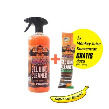 Monkey Juice Aktionspaket Motorrad-Gel-Reiniger mit Bananen-Duft 1L + Nachfüllpack gratis