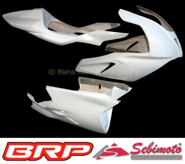 Aprilia RSV 1000 R Factory 2004 - 2008 Sebimoto Rennverkleidung 2 tlg. + Höcker fairing 2 parts + tailsection open (for original seat)