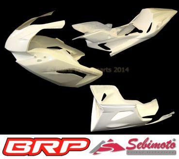 Aprilia RS 125  2006-2011 Sebimoto Rennverkleidung 2 teilig und Höcker offen für Originalsitz - Fairing 2 parts and tailsection open for original seat