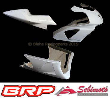 VTR 1000 SP1 - SP2 SC45 Sebimoto Rennverkleidung 2 tlg. + Höcker geschlossen für Moosgummi Fairing 2 parts + tailsection closed for foam rubber