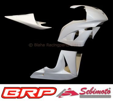 Honda CBR 600RR 2007-2008 PC40 Sebimoto Rennverkleidung 2 teilig + Höcker offene Sitzfläche für Originalsitz Fairing 2 parts + tailsection open seatplate for original seat