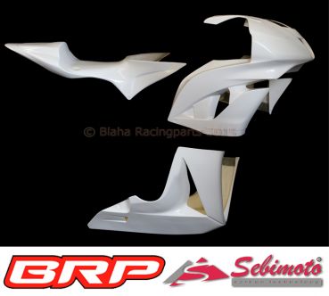 Honda CBR 600RR 2007-2008 PC40 Sebimoto Rennverkleidung 2 teilig + Höcker geschlossene Sitzfläche für Moosgummiauflage + Tankabdeckung