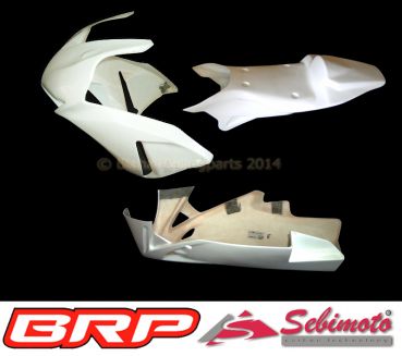 Honda CBR 1000RR 2012-2016 Sebimoto Rennverkleidung 2 teilig. + Höcker geschlossen HRC für Moosgummi Fairing 2 parts, lower part racing + tailsection closed HRC for foam rubber