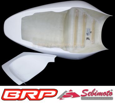 Suzuki GSX-R 600 1997-2000 und GSX-R 750 1996 - 1999 Sebimoto Höcker geschlossene Sitzfläche für Moosgummiauflage inklusive Höckerschutzblech - Tailsection closed seatplate for foam rubber inclusive undertail