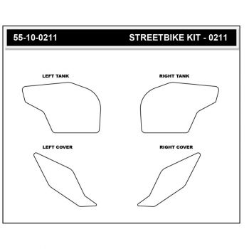 Stompgrip Tank Pad klar, Icon, Streetbike Tank Kit - Tank Seiten, für Honda CBR600RR, 2024-2025
