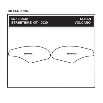 Kawasaki ZX 10R 2004-2007 Stompgrip Volcano Traction Pads - klar - 55-10-0030C