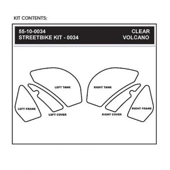 Kawasaki ZX 10R 2008-2010 Stompgrip - Volcano Traction Pads - schwarz - 55-10-0034B
