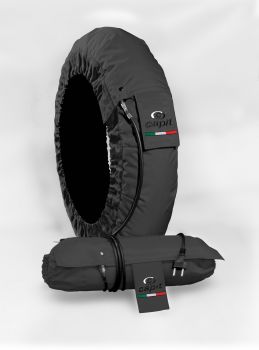 Capit Reifenwärmer Suprema Spina schwarz vorne 90/90 hinten 90/90 10 Zoll tyre warmers