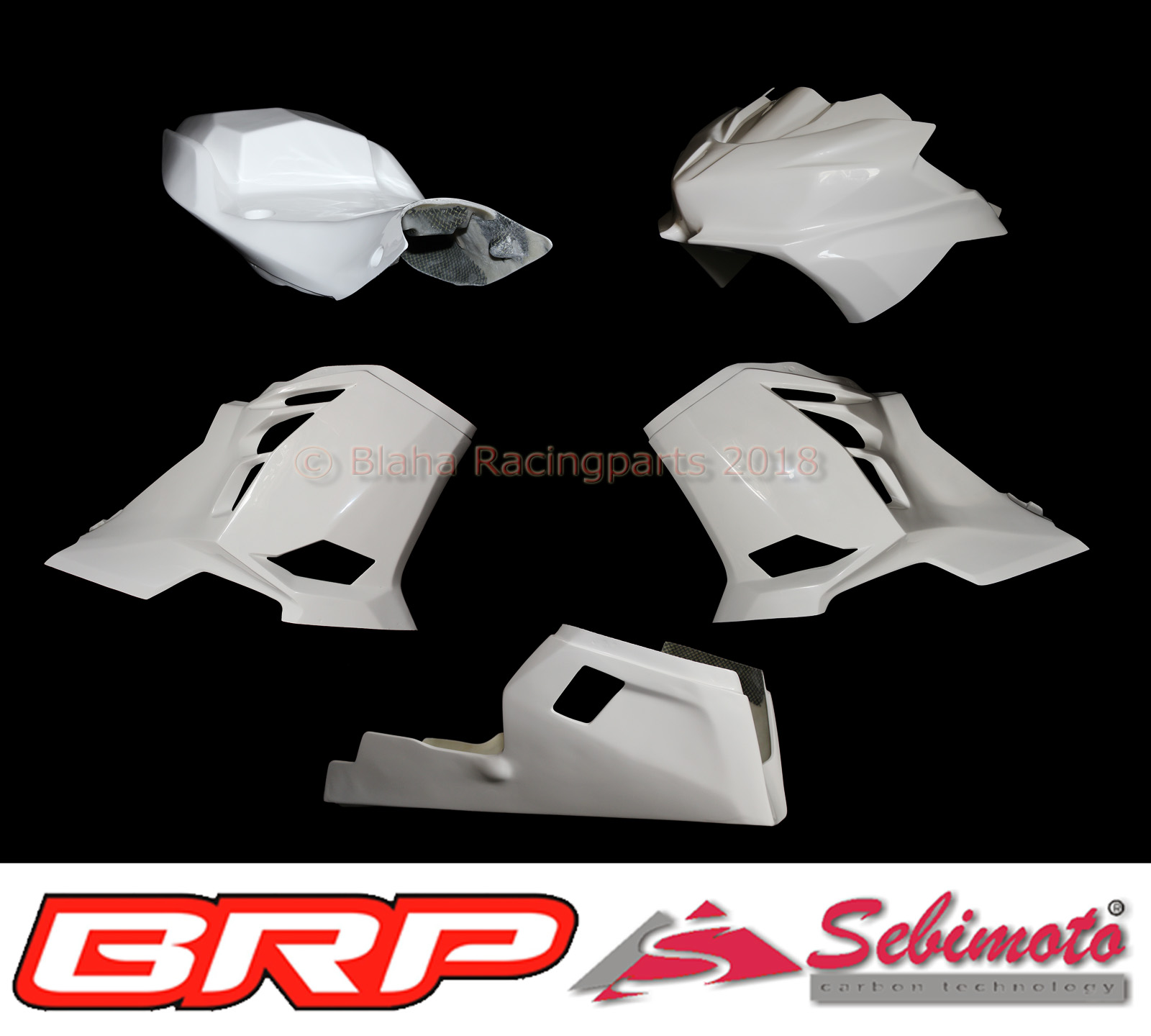 Kawasaki Ninja ZX 400 2018 bis 2020 Sebimoto Rennverkleidung 4 tlg. Höcker  geschlossene Sitzfläche und Höckerplatte fairing