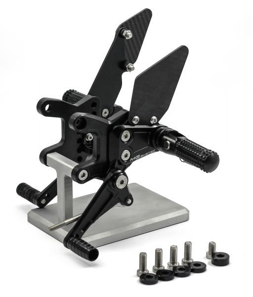 MG BIKETEC Sportfussrastenanlage / Rastenanlage / Fußrastenanlage mit ABE, gültig in D - A - CH für  Aprilia RSV4 / Factory ab 2025